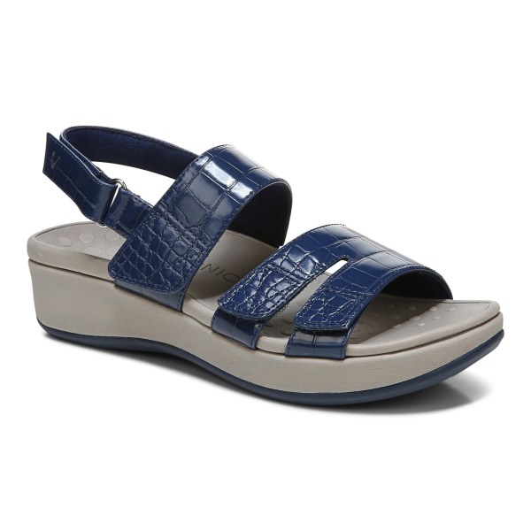 Vionic Sandals Ireland - Roma Platform Sandal Navy - Womens Shoes Clearance | GAXCM-6105